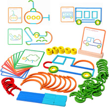 Lade das Bild in den Galerie-Viewer, Bauen&Mehr™️- Montessori Stäbchen & Ringe Set