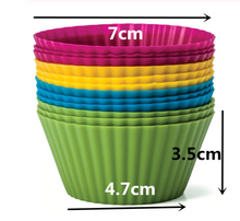Lade das Bild in den Galerie-Viewer, 12x Silikon Cupcake-Formen